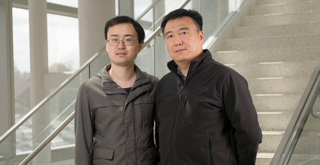 研究作者 Fei Wang, Ph.D.'23 和 Yang Xian, 博士